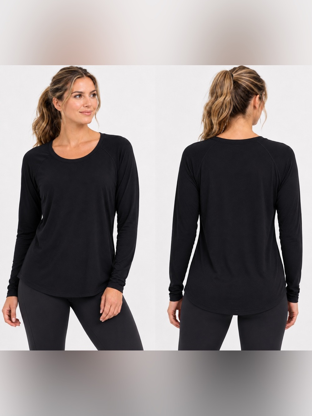 GAIAM Women’s XXL Black Long Sleeve Yoga Activewear Top | Relaxed Fit